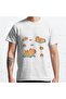 Loose Fit Unisex Capybara Pattern Swimming With Oranges Design Printed T-shirt