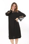 Women's Plus Size Black Lace Detailed Dress 65N37660 - 5