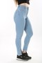 Women's Large Size Blue High Waist Slit Skinny Leg Lycra Jeans 65N37606 - 7