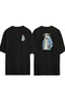 Unisex Thinking Money Darth Vader Star Wars Front Back Printed Black Oversize T-shirt