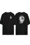 Unisex Wildcat Roar Tiger Illustration Front Back Printed Black Oversize T-shirt