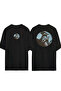 Unisex Scream Mask Front Back Printed Black Oversize T-shirt