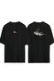 Unisex Scuba Diving Drawing Front Back Printed Black Oversize T-shirt