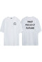 Unisex Past Present Future Front Back Printed White Oversize T-shirt