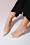 RAVENNA Beige Women's Pointed Toe Open Back Thin Heeled Shoes - 2
