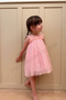 Pink Colored Embroidery Daisy Embroidered Strap Baby Girl & Girl Dress - Elisa