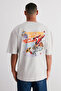 Gray Oversize/Wide Fit Space Printed 100% T-Shirt Tmnss24Ts00085 - 6