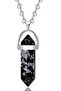 Certified Natural Snowy Obsidian Stone Necklace