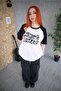 White Unisex Black Sleeve Detail Punks Not Dead T-shirt - 3