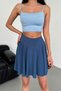 Women's Indigo Skirt with Elastic Waist, Flywheel, Through, Shorts