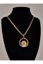 Openable, Quartered Steel Non-Tarnish Necklace Gold Color - 2