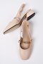 Renata Beige Color Open Back Short Heeled Women's Shoes - 6