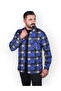 Mooncover Men's 100% Cotton Plaid Printed Shirt – Blue