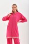 Women's Daily Hijab Double Suit Shirt Trousers Fuchsia - 6