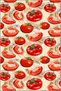 Tomato Patterned Red Tones Woven Base Carpet 3736