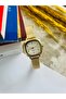 Gold Woven Women's Square Wristwatch - 2