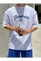 Cotton Combed Fabric Oversize Baseball Printed White T-shirt