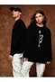 2-Piece Lion/Tiger Printed Crew Neck Loose Tracksuit Oversize Sweatshirt - 2