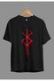 Unisex Loose Fit Berserk Cursed Symbol Anime Printed Custom Design T-Shirt