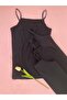 Women's Black Color 4 Pack Cotton Rope Suspender Undershirt