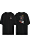 Unisex Tupac One Love Front Back Printed Black Oversize T-shirt