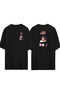 Unisex Anime Girls Eyes Front Back Printed Black Oversize T-shirt