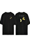 Unisex Let's Get Naked Front Back Printed Black Oversize T-shirt