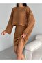 Knitwear Hole Sweater Dress Set - 3