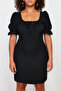 Black A-Line Mini Woven Dress TBBSS24AH00017 - 4