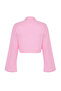 Pembe Dokuma %100 Pamuk Plaj Crop Gömlek TBESS24GO00011 - 7