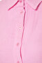 Pembe Dokuma %100 Pamuk Plaj Crop Gömlek TBESS24GO00011 - 6