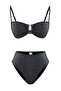 Siyah Simli Aksesuarlı Straplez Kaplı Regular Yüksek Bel Bikini Takımı TBESS24BT00054 - 10