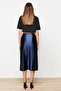 Indigo Saten A Kesim/Çan Form Midi Örme Etek TWOAW24ET00088 - 7