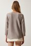 Women's Beige Boat Neck Seasonal Oversize Knitwear Sweater YG00105 - 4