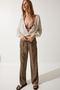 Women's Cream Openwork Buttoned Crop Knitwear Cardigan AN00178 - 5