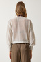 Women's Cream Openwork Buttoned Crop Knitwear Cardigan AN00178 - 6