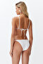 Beyaz Dokulu Üçgen Bağlamalı Normal Bel Regular Bikini Takımı TBESS24BT00082 - 9