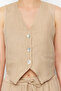 Bej %100 Keten Fitted Yelek TWOSS24YE00040 - 10