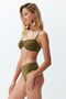 Haki Simli Aksesuarlı Straplez Kaplı Regular Yüksek Bel Bikini Takımı TBESS24BT00054 - 6