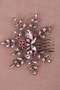 Bridal Wedding Hair Accessory With Stylish Flower Model Costume Hair Accessory For Prom And Parties Pink - 3