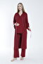Bathrobe Striped Detail Maternity and Postpartum Pajama Set