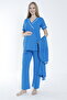 Bathrobe Striped Detail Maternity and Postpartum Pajama Set - 4