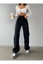 Han Black Palazzo Women's Denim Trousers High Waist