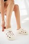 Mother Girl BEIGE Cream High-Sole Rhinestone Hospital Nurse Doctor Beach Pool Sandals Slippers