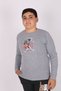 Unisex Guitarist Astronaut Printed Long Sleeve Crewneck Basic Kids T-shirt - 5