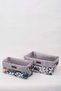 Horose Multi-purpose Children's Room Basket Set 2 Pieces Basket Flower Patterned - 4