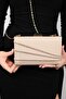 DEBON Dark Beige Satin Stripe Stone Women's Evening Dress Bag - 5