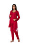 Effortt Cherry Cotton Maternity Pajama Set with Dressing Gown