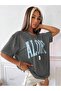 Women's Smoked Aloha Flower Printed Oversize T-shirt - 5