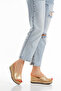Women's Straw Filled Comfort Matte Gold Slippers - 2